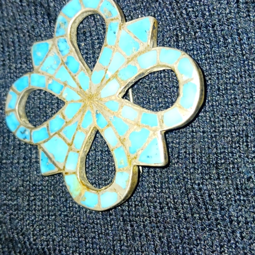 Brooch native American handmade inlay
